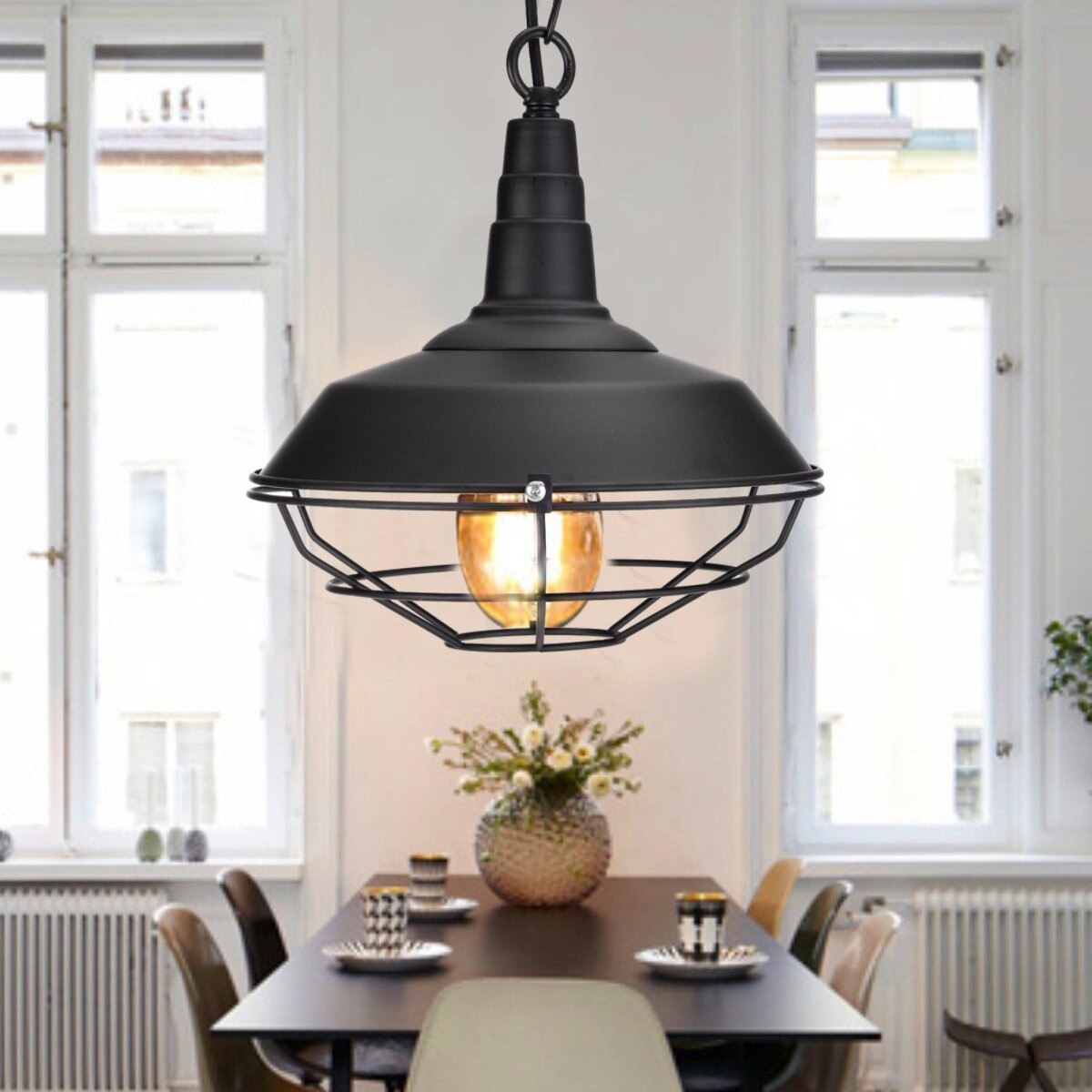 Vintage Industrial Rustic Flush Mount Ceiling Light Metal Lamp Fixture American-style village Style Retro Light Lamps