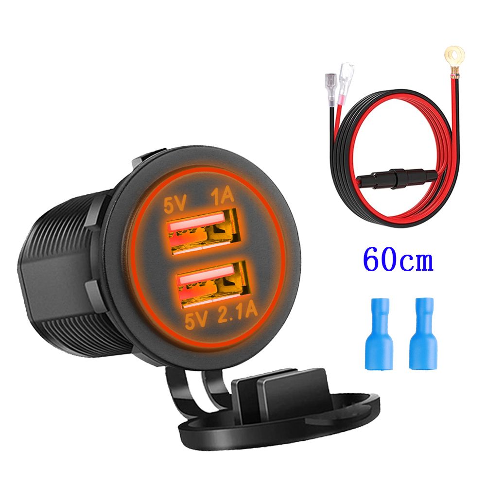 5V 3.1A 12V Dual USB Autolader met Paneel Waterdichte Power Adapter Stopcontact voor Voertuig Boot vrachtwagen Motorfiets