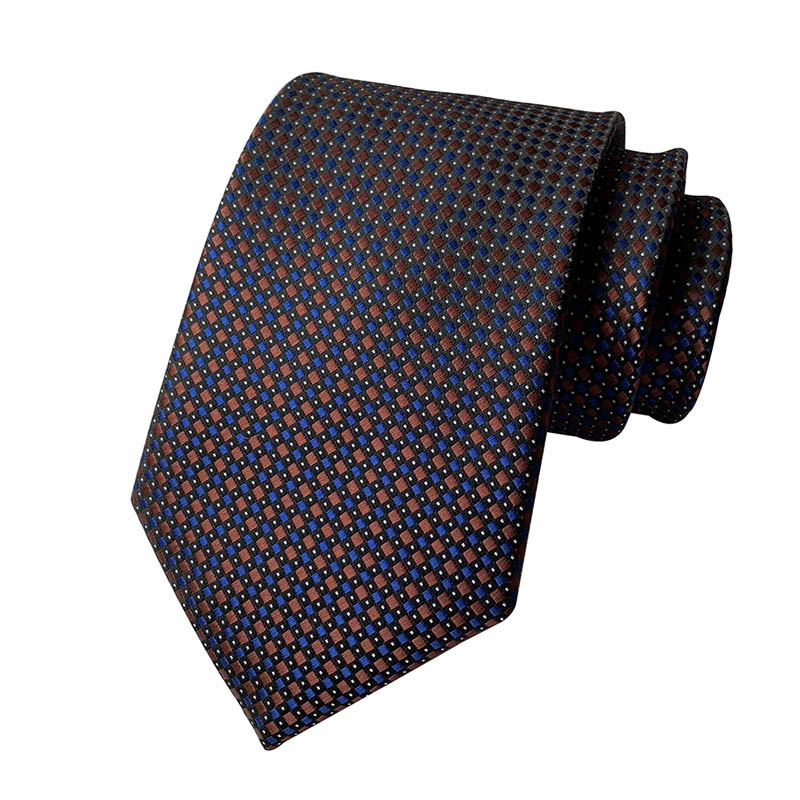 Corbata de lujo de 8CM para hombre, corbatas a cuadros de lunares para hombre, novio, padrino de boda, tejido Jacquard, Ascot, accesorios formales para de negocios: Blanco
