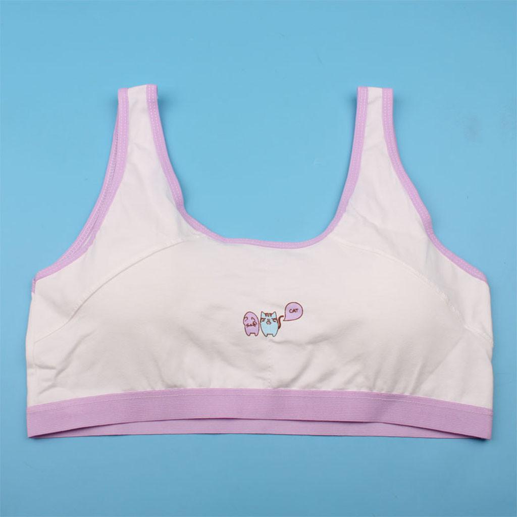 Cotton Bra For Girls Kids Girls Underwear Bra Vest Children Underclothes Sport Undies Clothes Teen Underwear For Girls V23%: Lavender