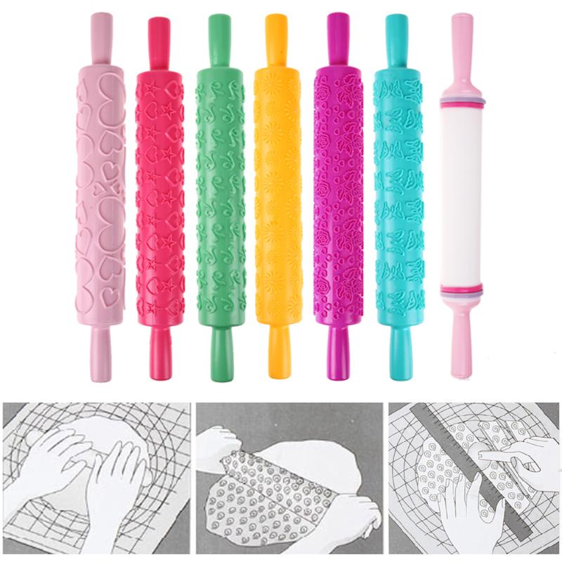 Kerst Rolling Embossing Rolling Pin Rendier Houten Gegraveerd Pin voor Keuken Cookies Cake Bakken