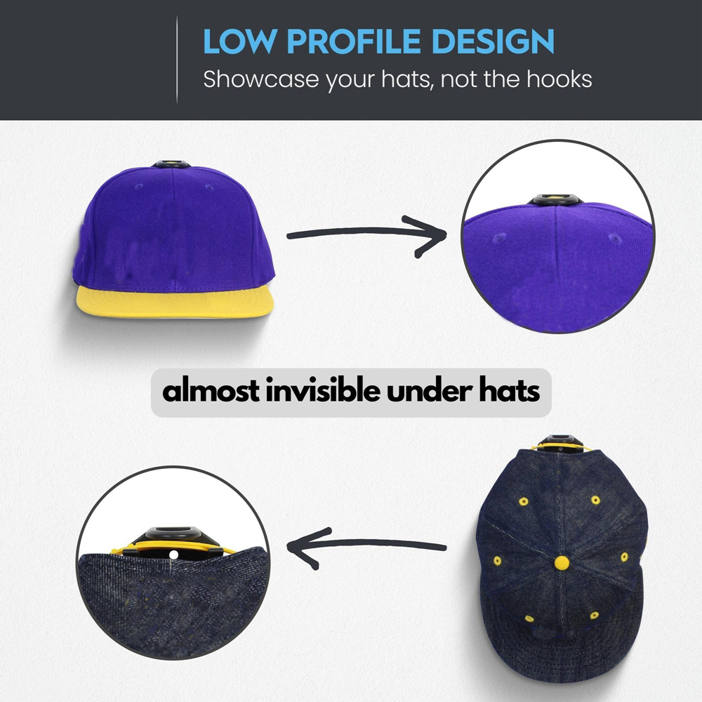 Estante para gorra de béisbol, soporte para sombrero, organizador de almacenamiento, perchas modernas para gorras de béisbol, organizador colgante para puerta y pared, 8 Uds.