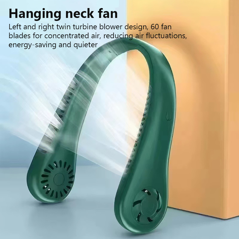 Draagbare nekventilator MINI elektrische ventilator Stille nekband Draagbare koelventilator USB Oplaadbare bladloze mobiele airconditioner: Default Title