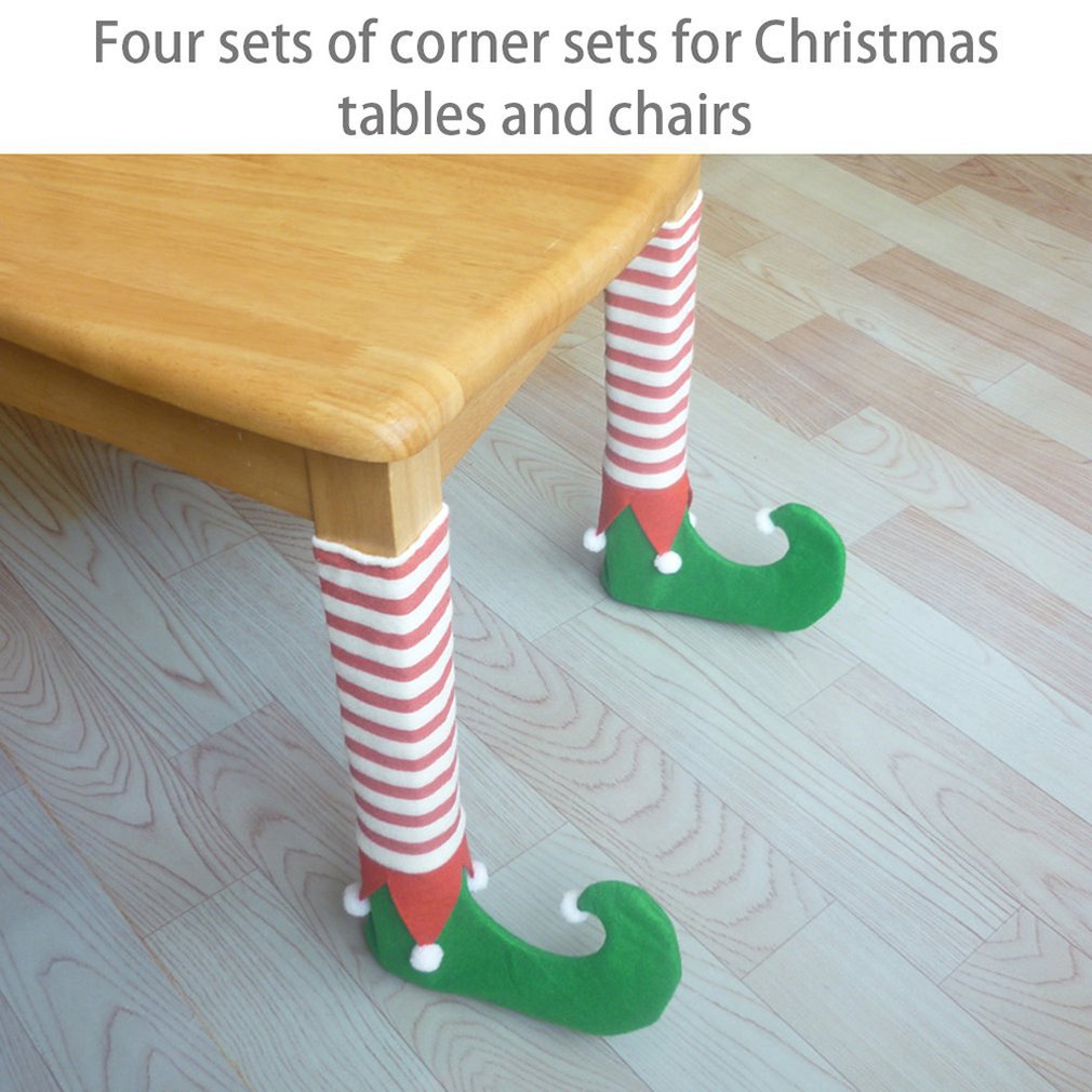 Bescherming Meubilair Stoel Been Sokken Doek Handschoenen Vloer Tafel Voet Covers Christmas Decoratie Been Sokken