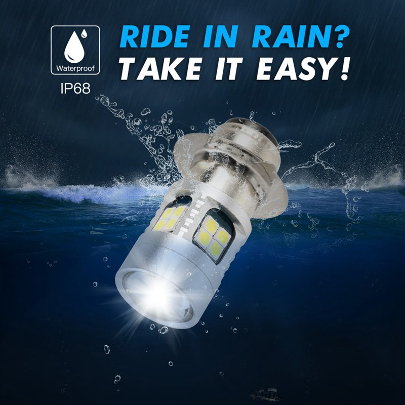 Bevinsee P26S ATV LED Scheinwerfer Lampen 6000K Weiß 6-24V P15D-25 22PCS 3030SMD Motorrad Led Lampe IP68 Wasserdichte Lampen