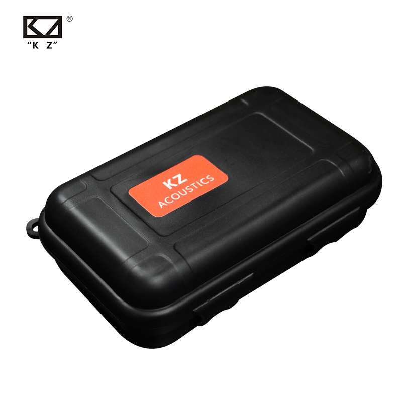KZ Square Case High End In Ear Earphones Case Bag PU Zipper Storage Box Black Portable Hold Storage Box Oryginalne słuchawki HiFi: Czerwony