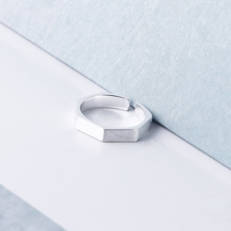 Bijoux anéis femininos, novo anel hexágono para mulheres presentes do vintage tamanho grande ajustável anéis de luxo joias