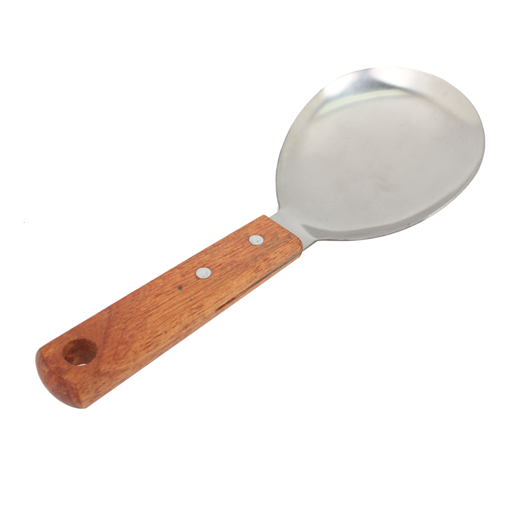 Wooden Handle Rice Spoon Soup Ladle Meal Serving Spoon For Soup Sauce Eating