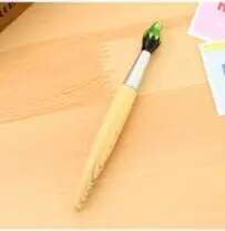 1 Piece Funny Novelty Brush Shape Ballpoint Pen Cute Kawaii Office School Wooden Supplies Stationery Lovely Pretty: green
