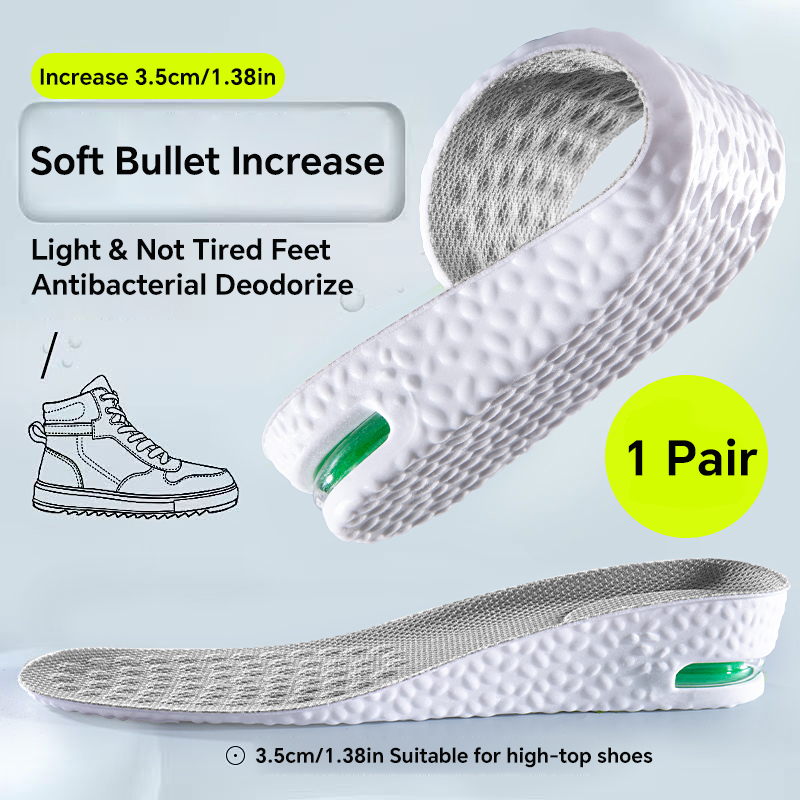 1 par høydeøkende innleggssåler til føtter, komfort, plantar fasciitt, skosåler, menn og kvinner, sportssåler, luftdempende, støtdempende skoputer: beige / 40