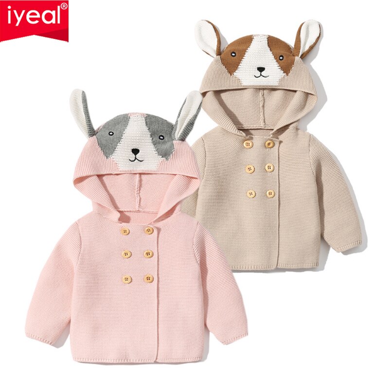 Baby Meisjes Truien Peuter Jongens Vesten Jas Hooded Konijnenoren Kinderen Katoenen Truien Herfst Winter Kids Trui Aantrekken