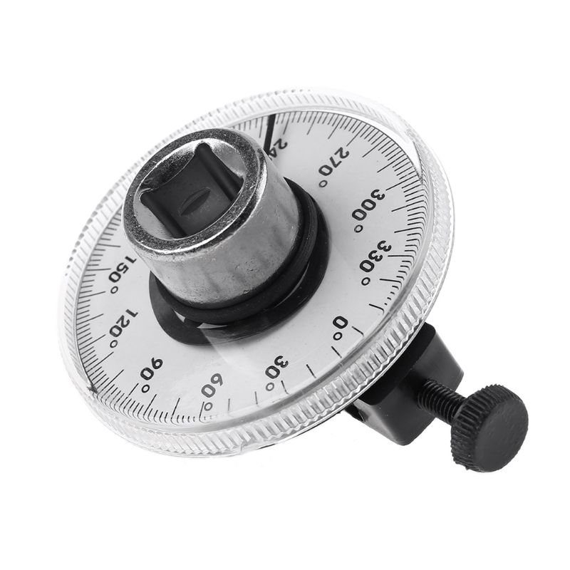 Torque Angle Ruler Protractor 360 Degree 1/2 Inch Drive Meter Auto Angle Rotation Measure Tool with Wrench Angle Gauge