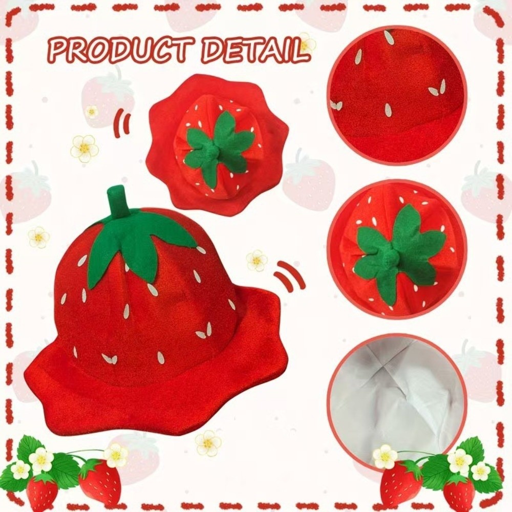 Hedelmähattu sarjakuva pehmo mansikkahattu punainen unisex hedelmä mansikkalakki talvi lämmin mansikka cosplay syntymäpäivä