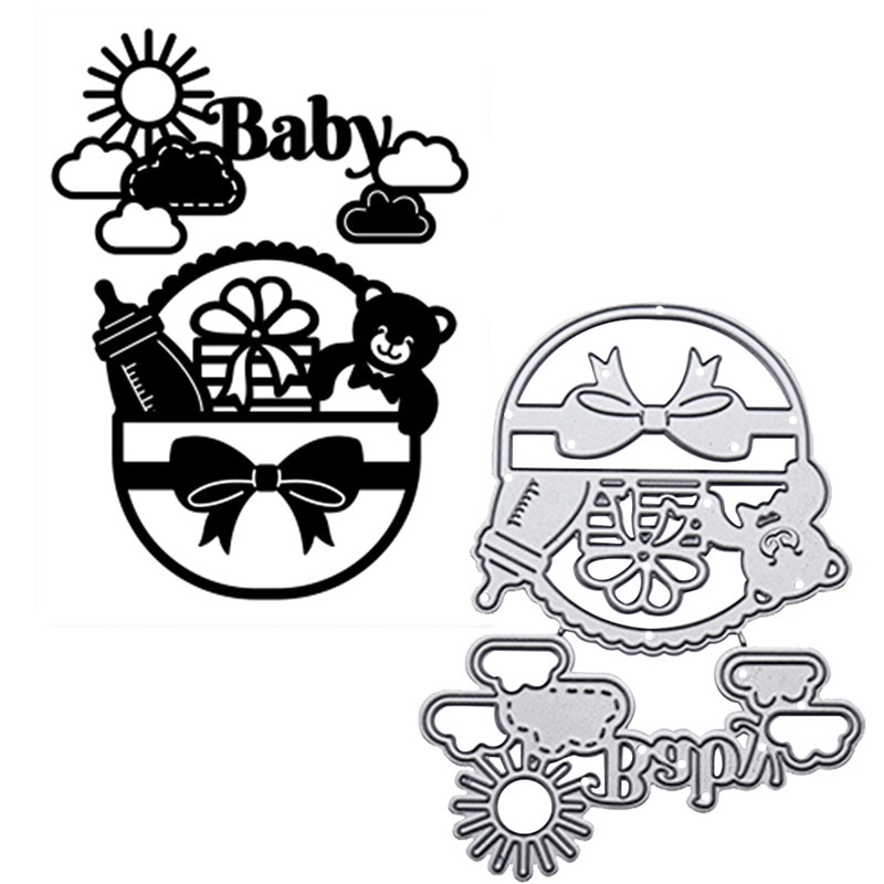 Eastshape Baby Woord Sterft Beer Mand Metalen Stansmessen voor Card Making Scrapbooking Sterft Embossing Papier Stencil