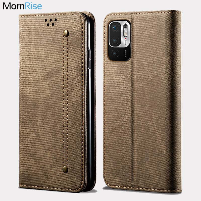 Denim Leather Wallet Cases For Xiaomi Redmi Note 10 5G Case Magnetic Book Flip Cover For Redmi Note 10 5G Card Holder Fundas