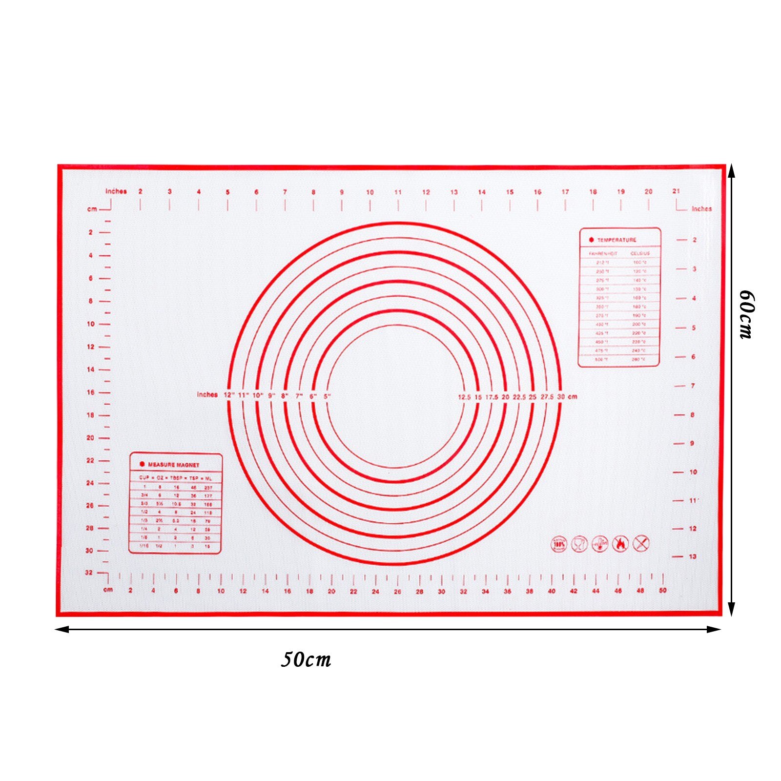 Silicone Taart Mat Non Stick Bakmat Fondant Mat Deeg Rolling Mat Deegrollen Pastry Boards 70*50Cm # T2