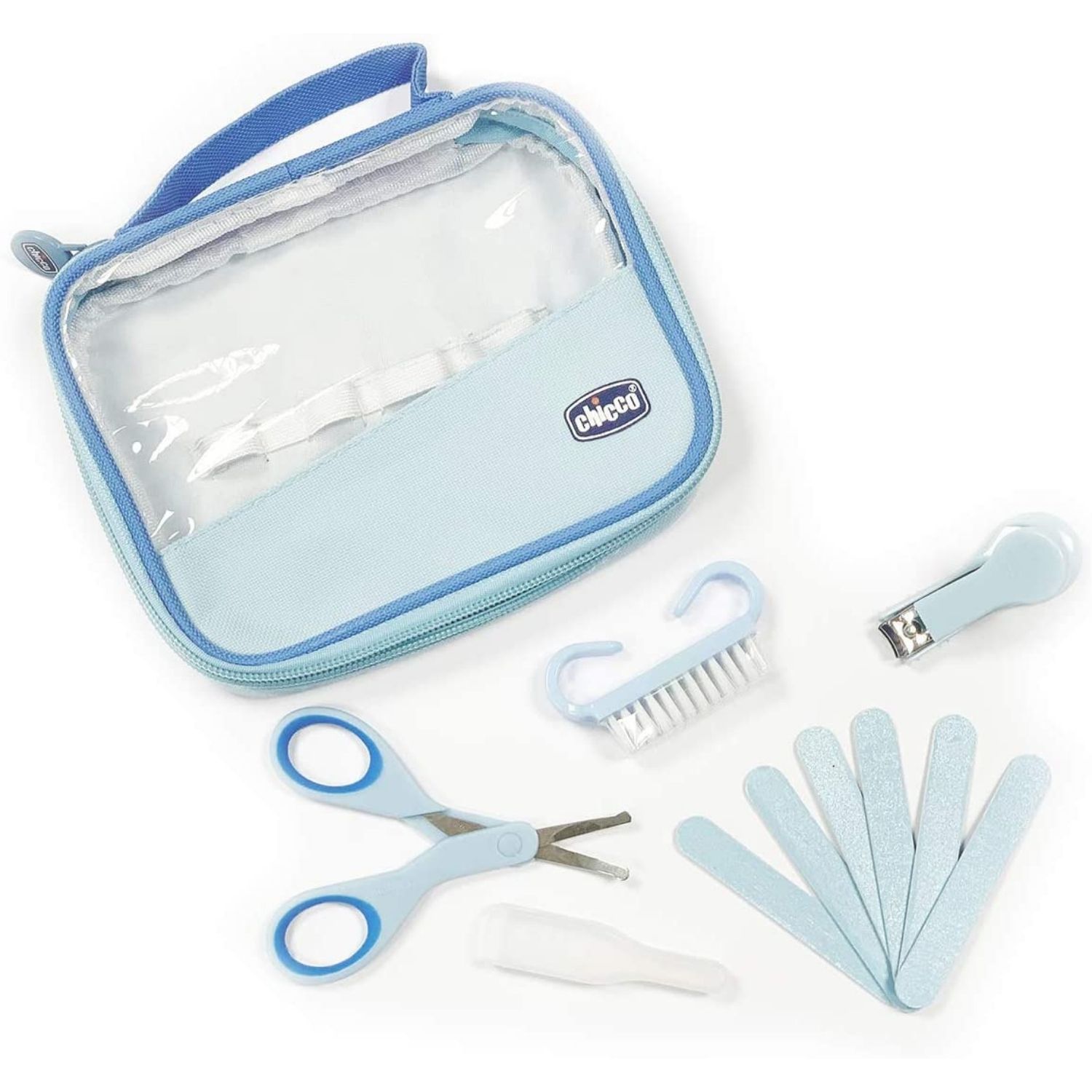 Chicco-Juego de Cuidado de Uñas cortauñas de seguridad para niños y niñas, tijeras para recién nacidos, práctico, para uso diario, para manicura: Chicco Nail Care Set Boys