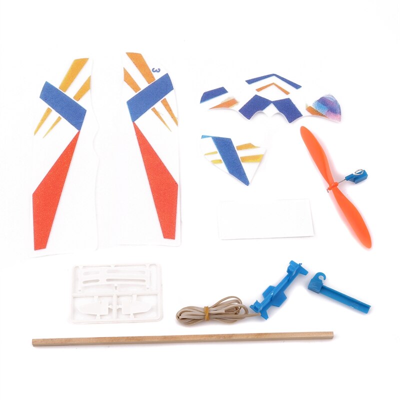 Diy Rubber Band Aangedreven Vliegtuigen Model Kits Speelgoed Voor Kinderen Plastic Montage Planes Model Science Speelgoed Voor Kid