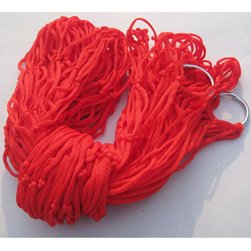 Portable Hammock Hamaca Swing Nylon Mesh Sleeping Bed Hanging Chair For Outdoor Patio Travel Beach Leisure Swing: Red