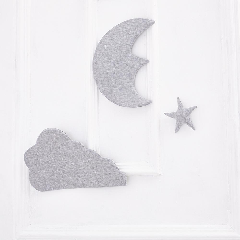 3 pièces/ensemble 3D lune nuage étoile Stickers muraux INS Style nordique enfants chambre décoration enfants jouer tente suspendus ornement Photo accessoires: Gris clair