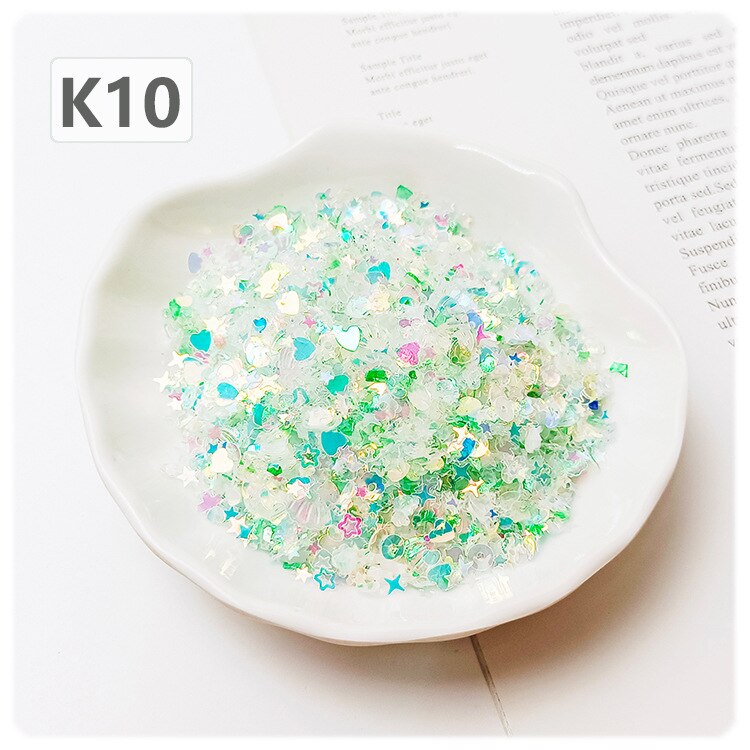 20g 3mm-8mm Sequins PVC Flat Five-pointed Star Heart Shell Mixed Loose Sequin Paillettes Sewing Craft DIY Scrapbooking: K10