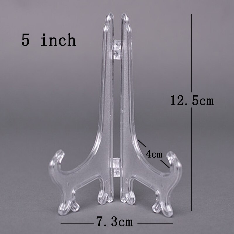 Boek Voetstuk Houder 10 Stuks Ezels Plaat Houders Display Afdruiprek Draagbare Home Decor Display Stand Stander: Clear 5 inch