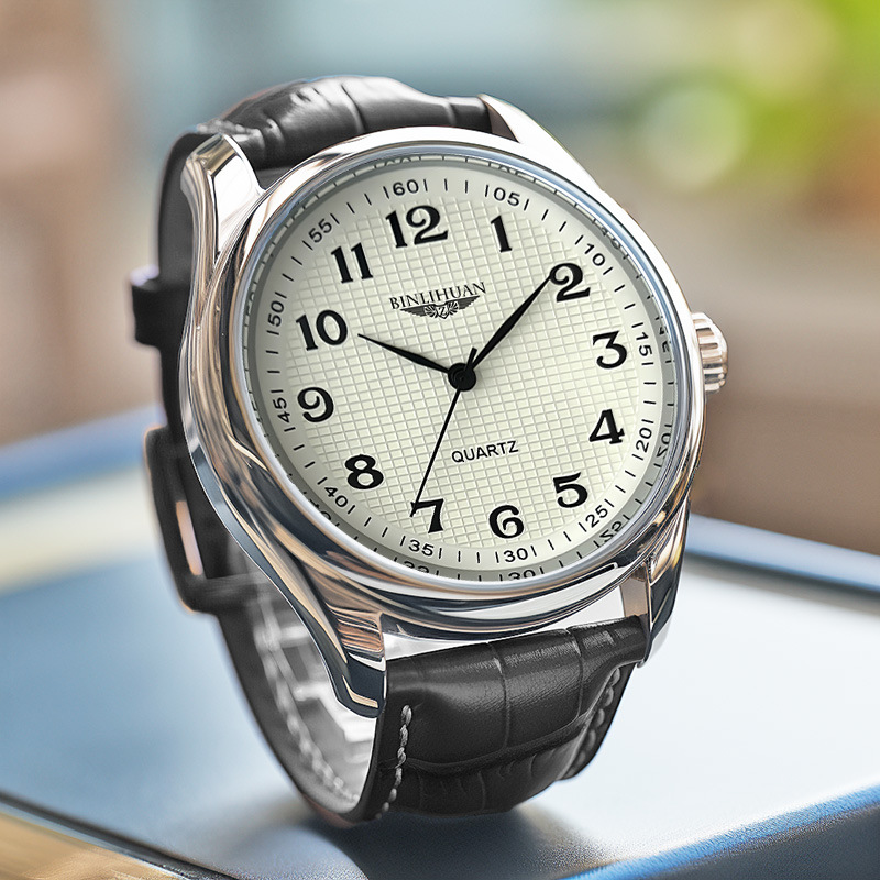 oben Herren-Armbanduhr Luxus Geschäft Wasserdichte Herrenuhr für Männer Quarzuhr Leder Herrenuhren reloj+Kasten Herren