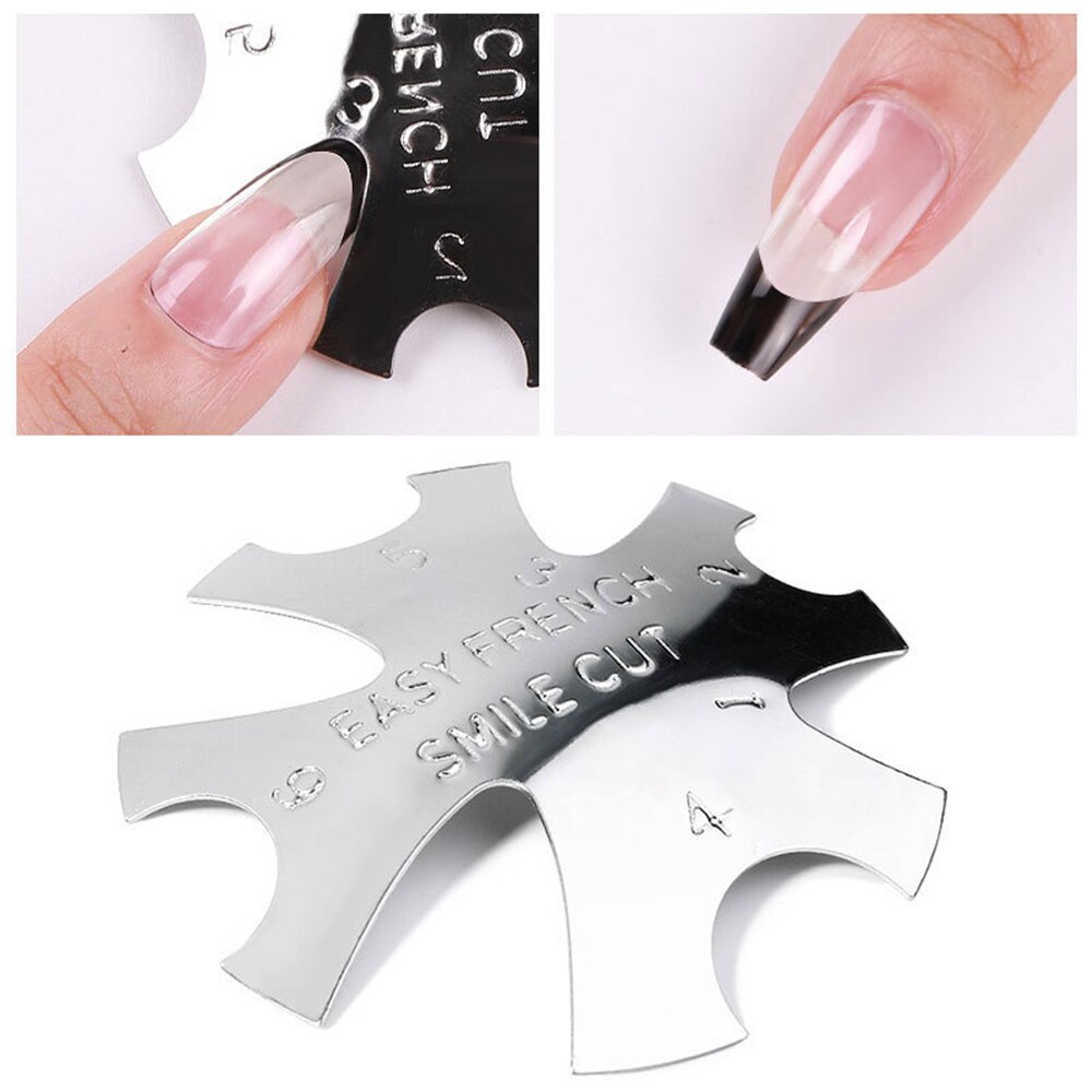 Faux-ongles français en forme d'amande, coupe-ongle facile avec le sourire, coupe en V, en acrylique, rose, blanc, 9 tailles Pro: Q