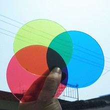 Natuurkunde optics 9.5cm Kleur transparante film Rood Groen Blauw Trichromatische filter 0.2 cm dikke