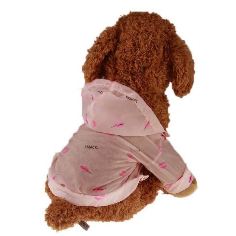 Sommer solbeskyttelse hunder klær kjæledyr hundetilbehør til små hunder solsikre leppetrykk utskrift medium hund hettegenser kjæledyr: Rosa / Xl
