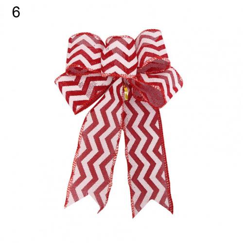80%HOTDecorative Bows Xmas Theme Multi Patterns Christmas Tree Hanging Bowknot Decoration for Decoration: 6