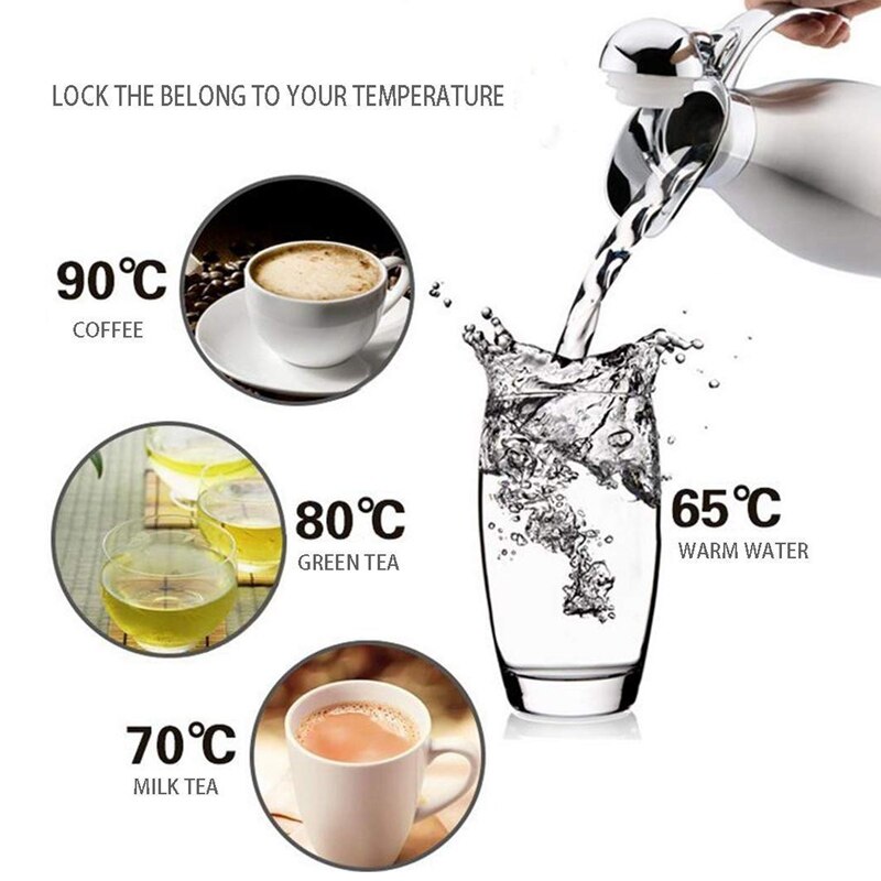 2L Vakuum Krug Edelstahl Doppel-Zauberstab Vakuum Isolierte Kaffee Topf Thermische Karaffe, saft/Milch/Tee Isolierung Topf mit DRücken Sie B