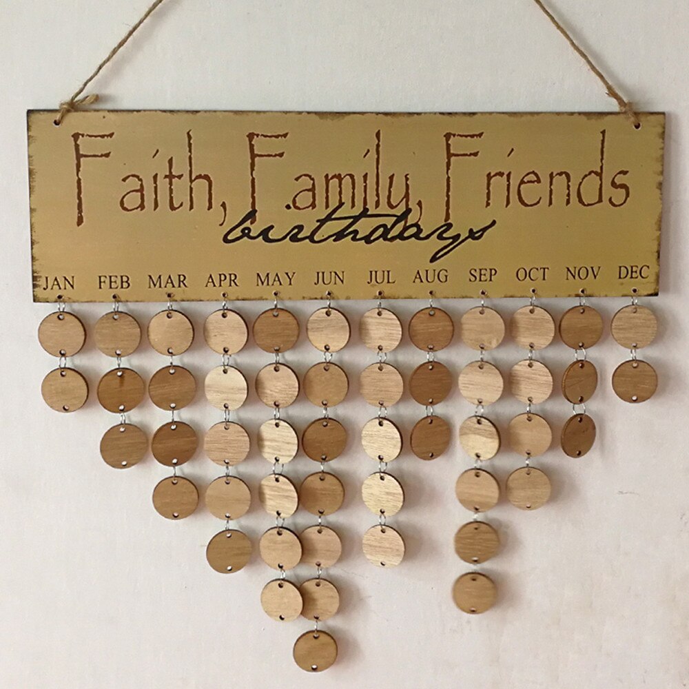 Kerst Verjaardag Speciale Dagen Herinnering Board Thuis Opknoping Decor Houten Kalender Boord Opknoping Ornament Jaar Decoratie: 2