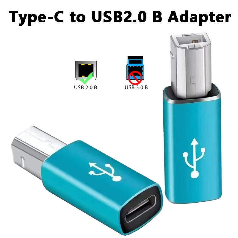 Type-C Female Naar Usb Type B 2.0 Male Adapter Converter Voor Macbook Pro / Air Hp Canon Epson dell Samsung Type C Printer Scanner