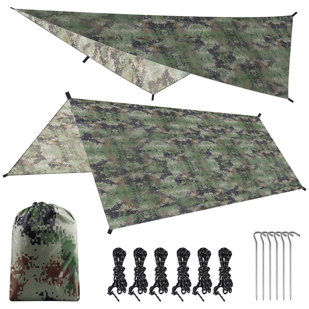 Toldo para lluvia portátil ultraligero al aire libre ultraligero toldo colgante tienda funcional Multi-tienda plegable impermeable a prueba de UV: 1