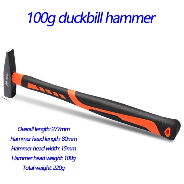 Hammer claw hammer one fitter's hammer multi-function hammer hammer round head small nail hammer woodworking tools household fla: 100g duckbill
