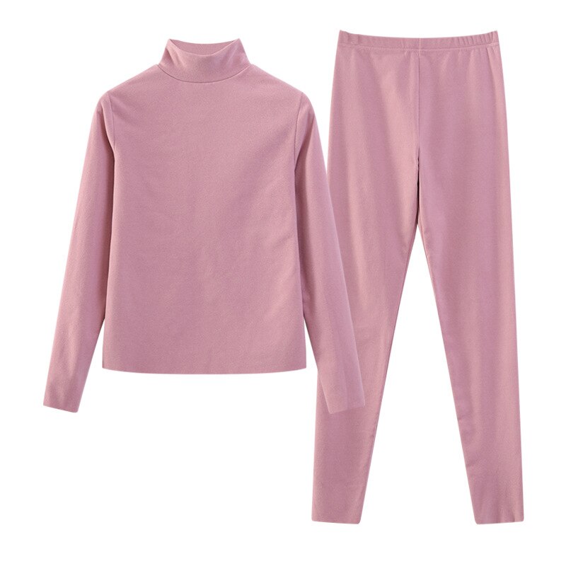 Ensemble 2 pièces pour femme, sous-vêtements thermiques, manches longues, haut et pantalon, doublure polaire, vêtements thermiques, hiver: C / 2XL