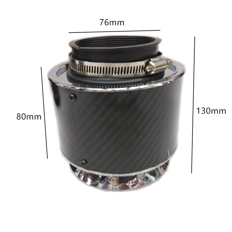 Spsld Universele Interface Luchtfilters Carbon Fiber Air Filter Hoge Prestaties Cold Air Intake Filter Racing Car Air Filter76MM: S