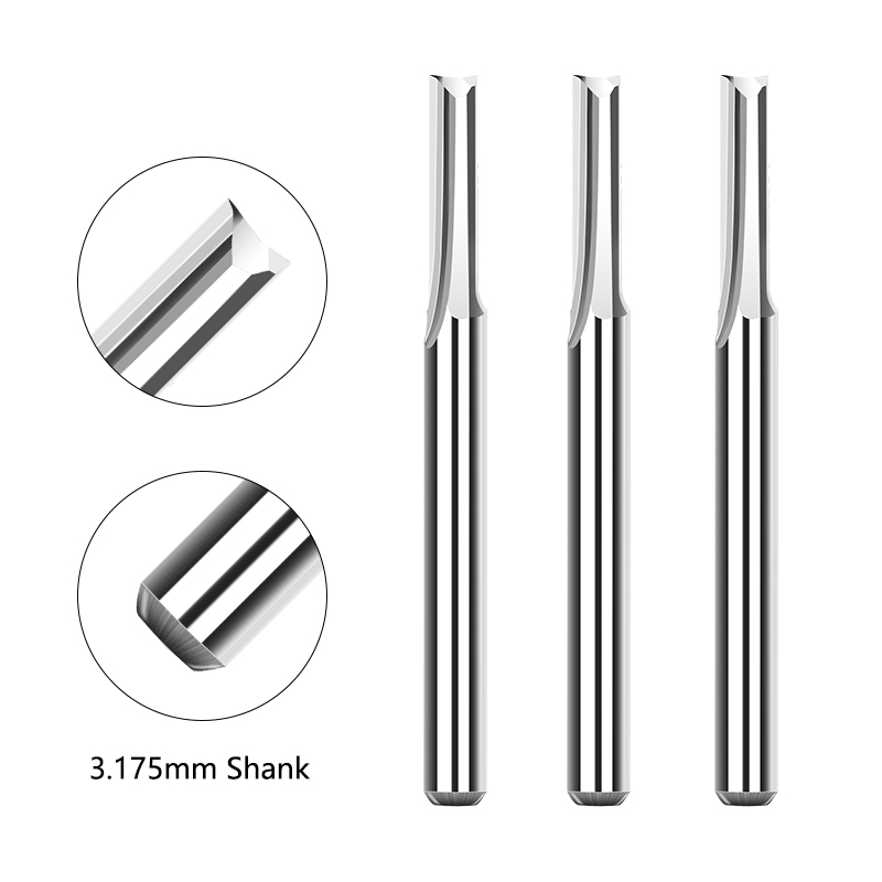 XCAN Straight Slot Milling Cutter 3.175mm Shank 1.0-3.175mm 2 Flute CNC Router Bit Carbide End Mill CNC Machine Milling Tool