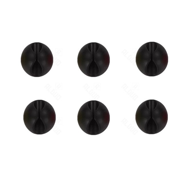 Silicone Cable Organizer Cable Wire Holder Mouse Wire Holder Desk Use Cable Management Charger Holder earphone Cable winder: black 6pcs