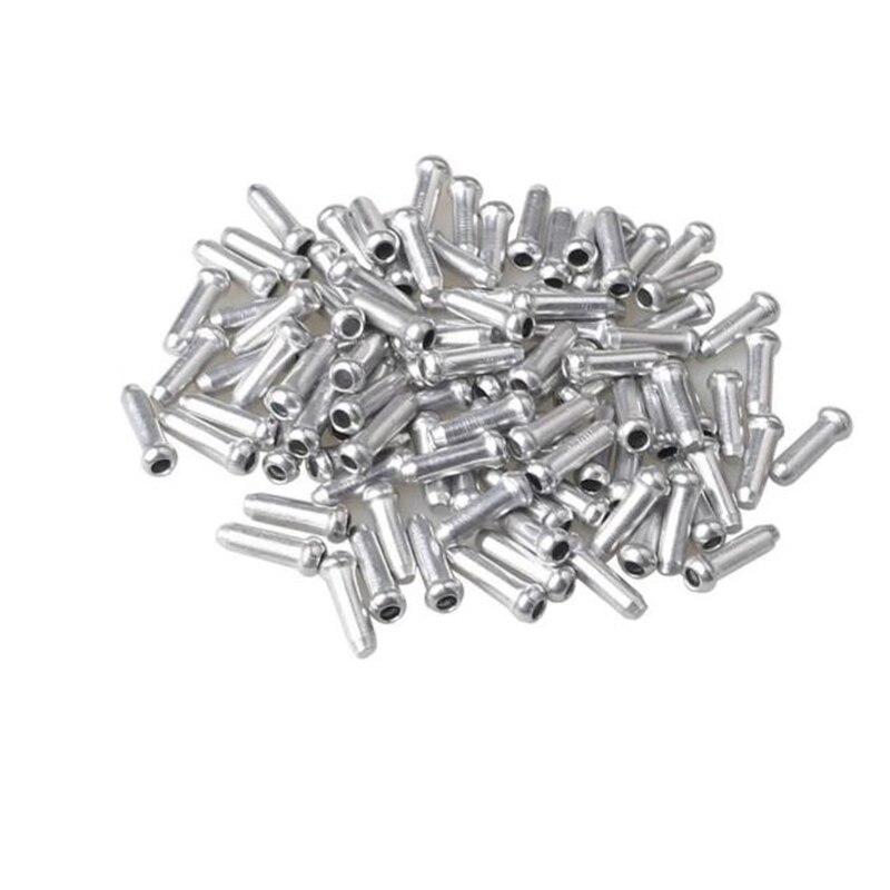 -150Pcs Cable End Brake Cable Cap, Aluminum Mountain Bicycle Brake Cable Cap End Tips Crimp