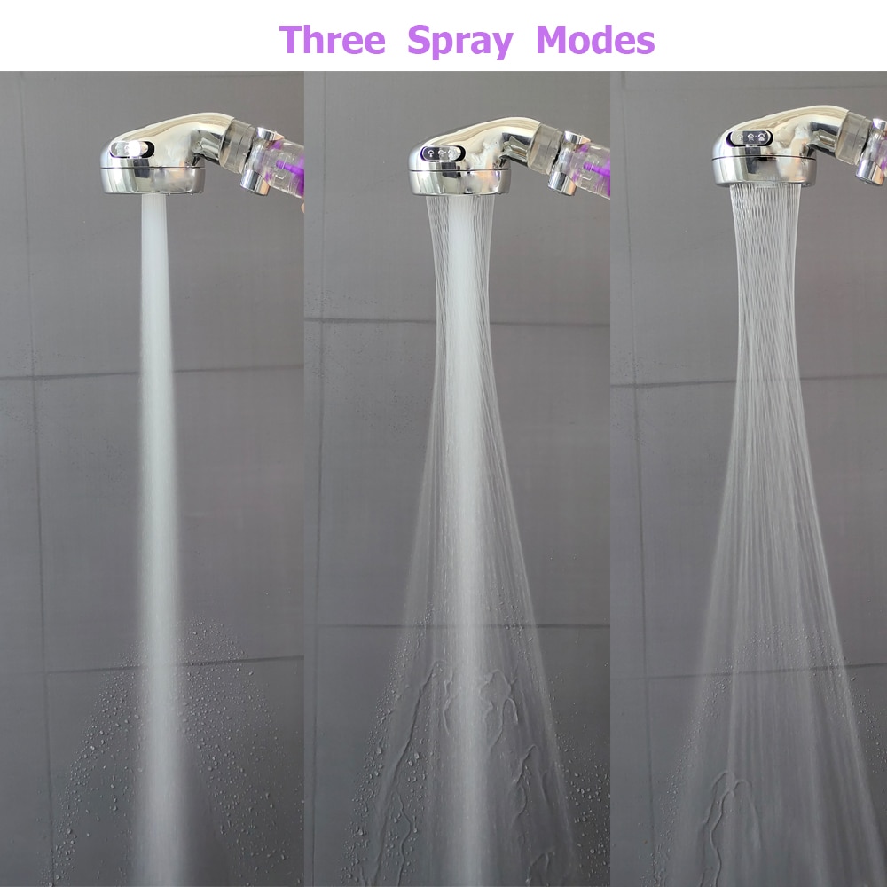 Zloog ABS Bathroom Handheld Shower Head with Stop Button Pressurized Turbo Nozzle Water Saving High Pressure Fan Shower Head