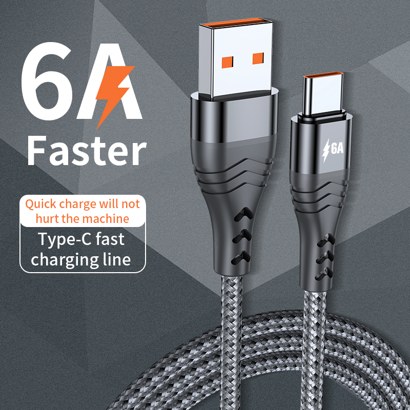 66W Super Snel Opladen Usb C Kabel Data Transfer 6A TYPE-C Kabel Volledig Compatibel Voor Qc/Huawei Scp/Mtk Pecharge/Vooc/Samsung Afc