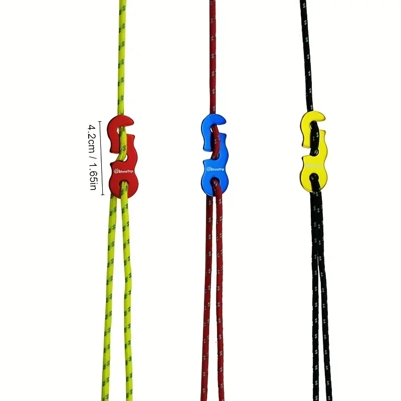 4 cordes de tente extérieure cordes réfléchissantes cordes d'auvent cordes forcées coupe-vent avec boucles pour assurer la sécurité accessoires de Camping