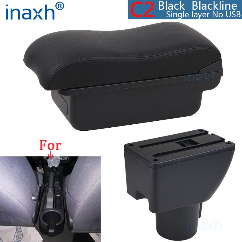 Dla HYUNDAI Getz podłokietnik dla Hyundai Getz pudełko robić podłokietnika samochodowego części robić modernizacji dedykowane centrum pudełko robić przechowywania samochód akcesoria: C2 czarny linia nie USB