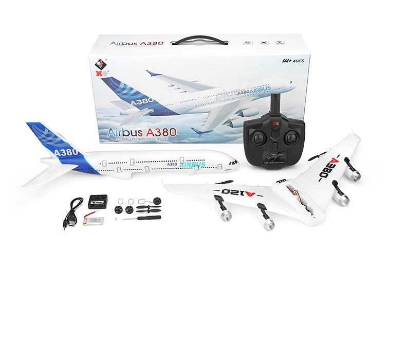 Avion RC Airbus A380 3CH 48cm 2.4G, avion à voilure fixe contrôlé par Radio, jouets de modèle d'avion