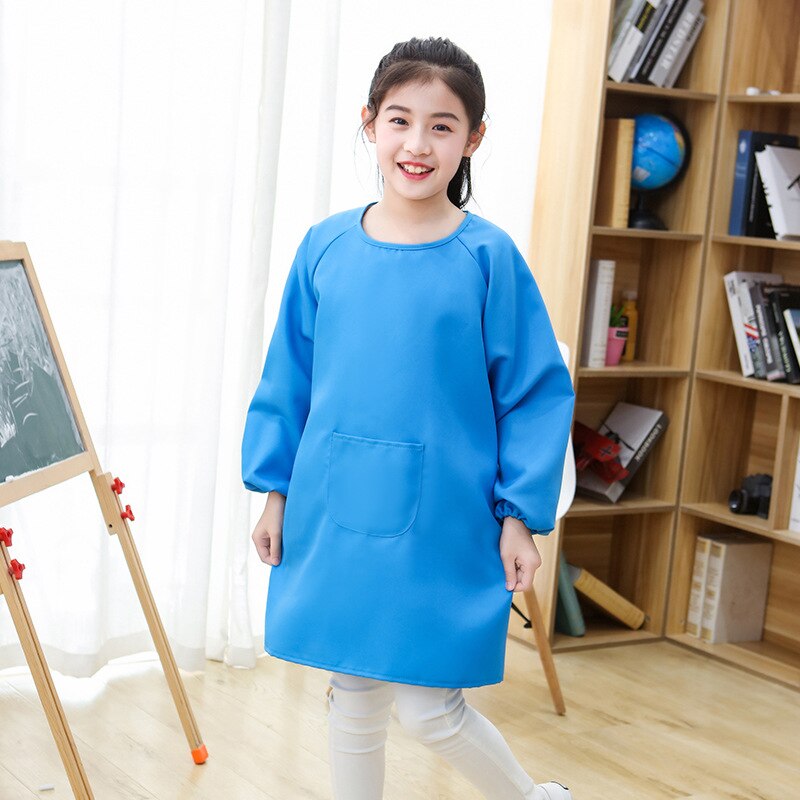 Children's Painting Drawing Clothes Polyester Breathable Smock Kindergarten Kids Long-Sleeve Aprons Print Logo: 1 / M