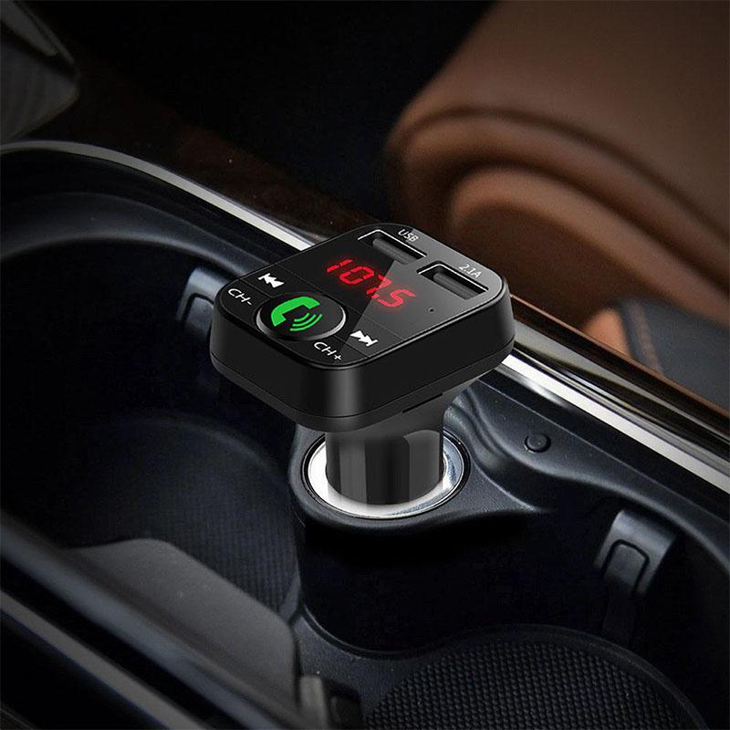 EastVita Hände Frei Auto Bausatz Drahtlose Bluetooth FM Sender MP3 Spieler LED Dual USB 2,1 EIN Auto Mikro SD TF musik Spieler r29