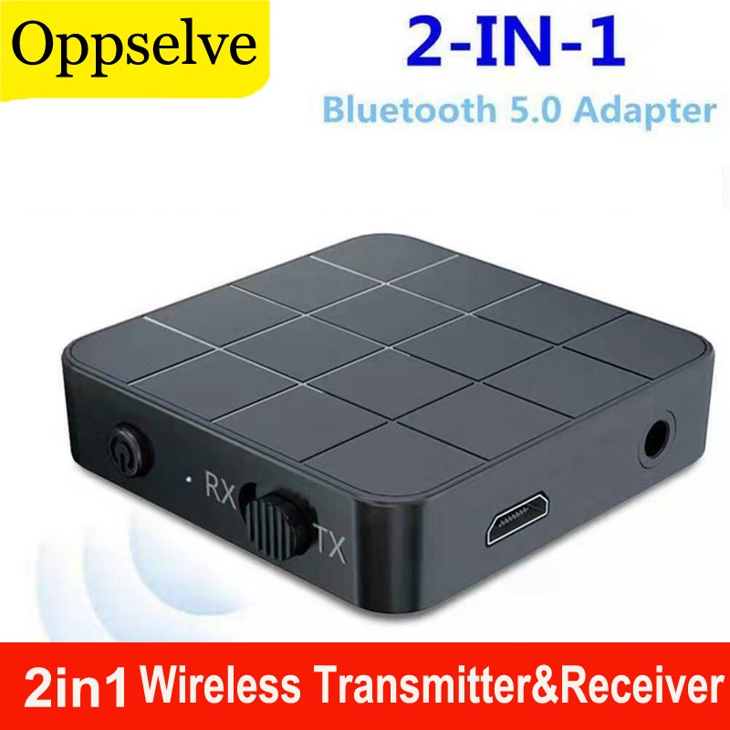Bluetooth 5.0 Receiver Transmitter 3.5MM AUX Jack RCA Stereo Music 2 IN 1 Wireless Audio Adapter For Car TV PC Speaker CD Player