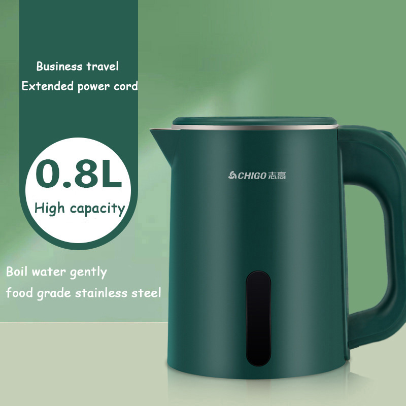0.8L Mini Waterkoker Kleine Capaciteit 304 Roestvrij Stalen Theepot Hotel Slaapzaal Ketel Draagbare Reizen Kook Water Pot 220V: WIT / EU